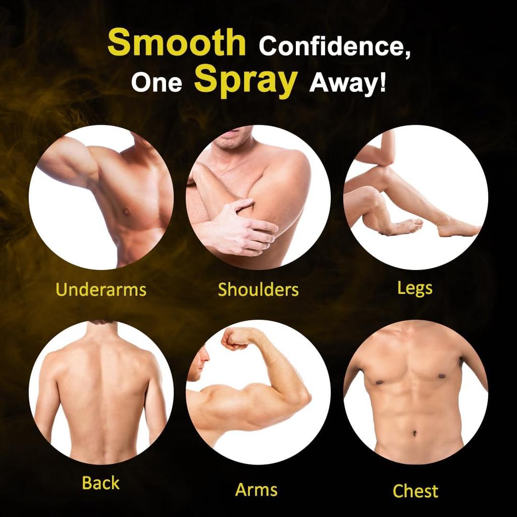 Hair Removal Cream Spray for Men & Women | Painless Body Hair Remover for Chest, Back, Legs, Underarms & Intimate Skin | 100 Ml