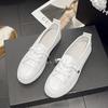 2025 Women Shoes Female Pu Leather Walking Sneakers Low Platform Sneakers Loafers White Flat Slip On Vulcanize Casual Shoes