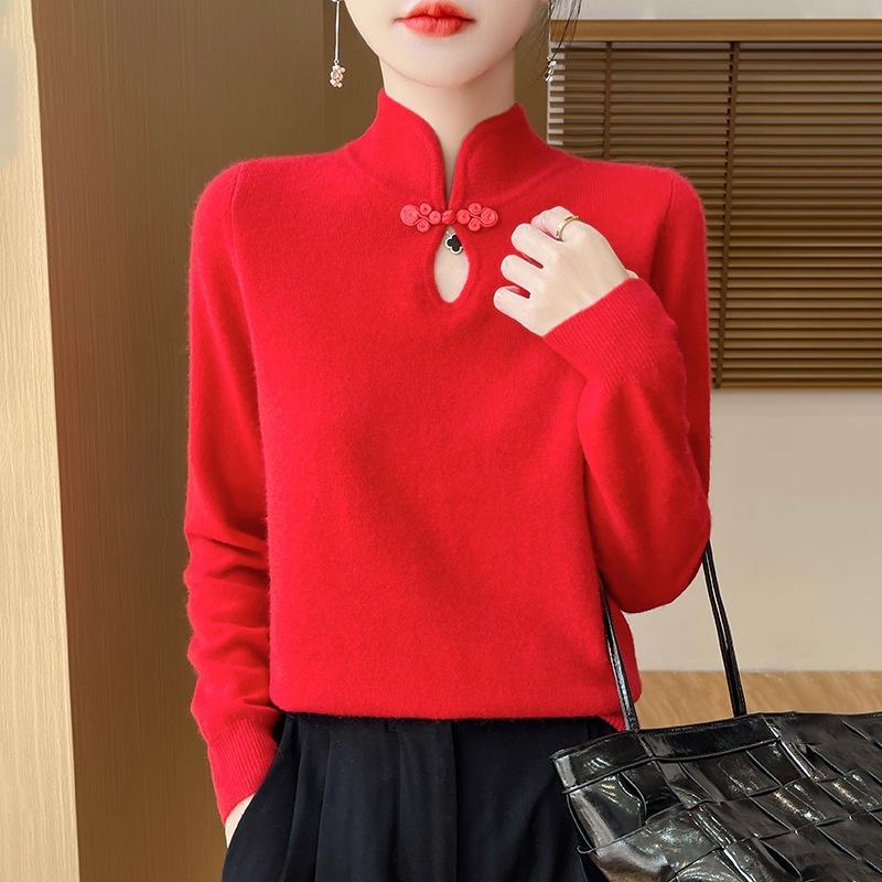 DAFIFY Женская мода повседневная осень-зима однотонный принт длинный рукав полуводолазка свитера