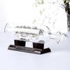 Sailboat Drifting Bottle With Wooden Base 3d Decorative Glass Ornament Ship In Wine Bottle 24*10.2cm New