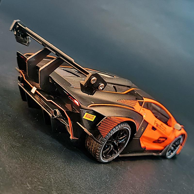 1/24 Lamborghini Essenza SCV12 сплава спортивная модель автомобиля литые металлические игрушечные транспортные средства коллекция моделей автомобилей имитация звука света детский подарок