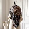 Leopard Print Design Versatile Color Matching Double-Sided Imitation Cashmere Scarf Dual-Purpose Warm Scarf Autumn And Winter Shawl Women