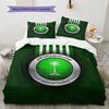 Saudi Senior National Football Team Pattern Bedding,Quilt Set Quilt Cover Pillowcase Home Gift(1 * duvet cover + 2 * pillowcase, without core)