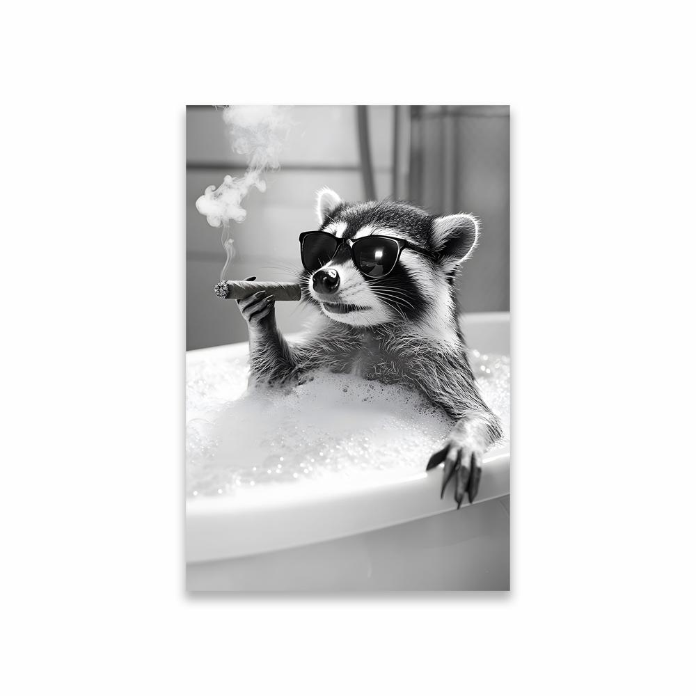 Funny Cat Bathroom Canvas Wall Art Posters Black And White Funny Animal Picture Wall Art Prints Canvas Painting Toilet Decor