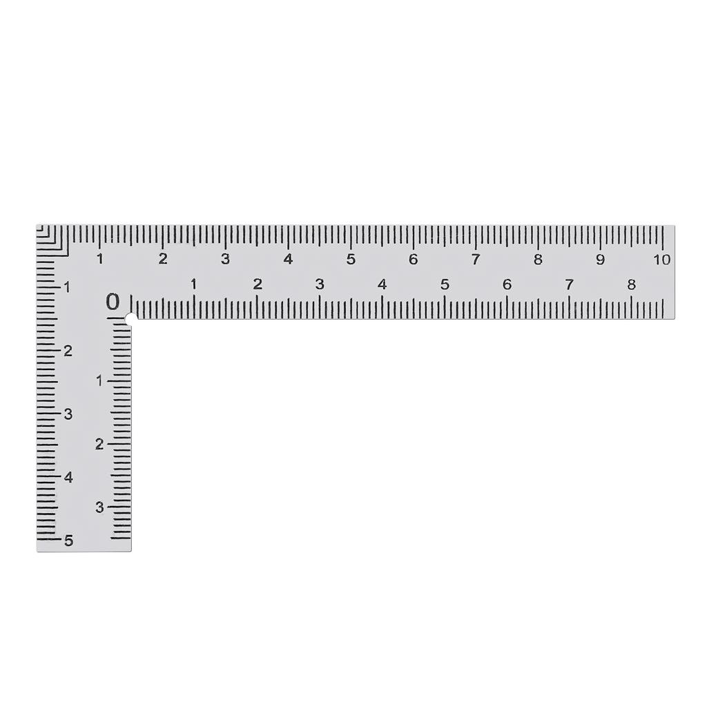 Stainless Steel 1.2mm L Shaped Ruler Dual Scale Multi Size Heavy Duty Woodworking Decoration Engineering