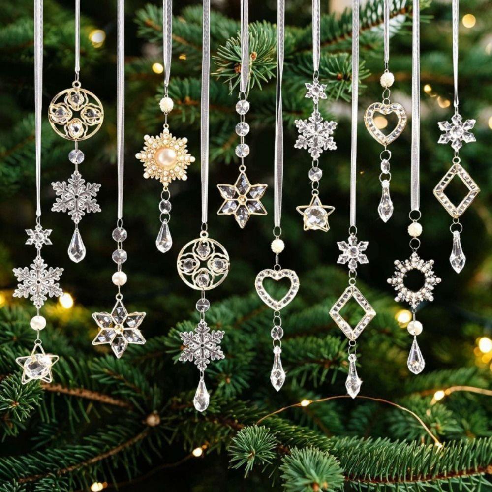 1pc Decorative Crystal Pendants Christmas Tree Ornaments Window Decoration