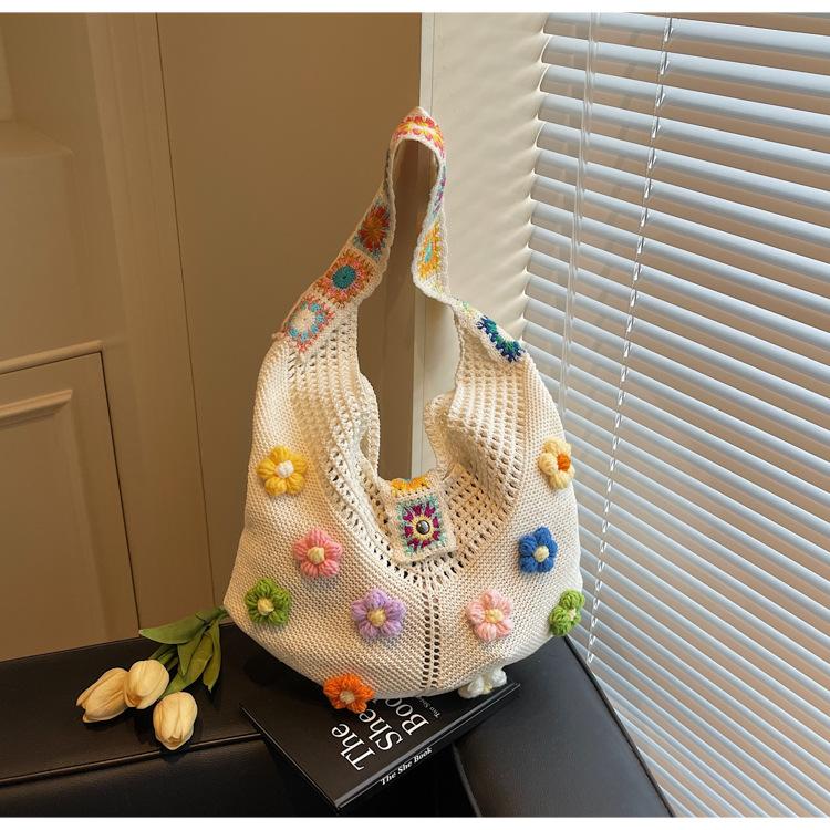 Сумка для отдыха женская большой вместимости новая вязаная сумка праздничный ветер приморская пляжная сумка прилив