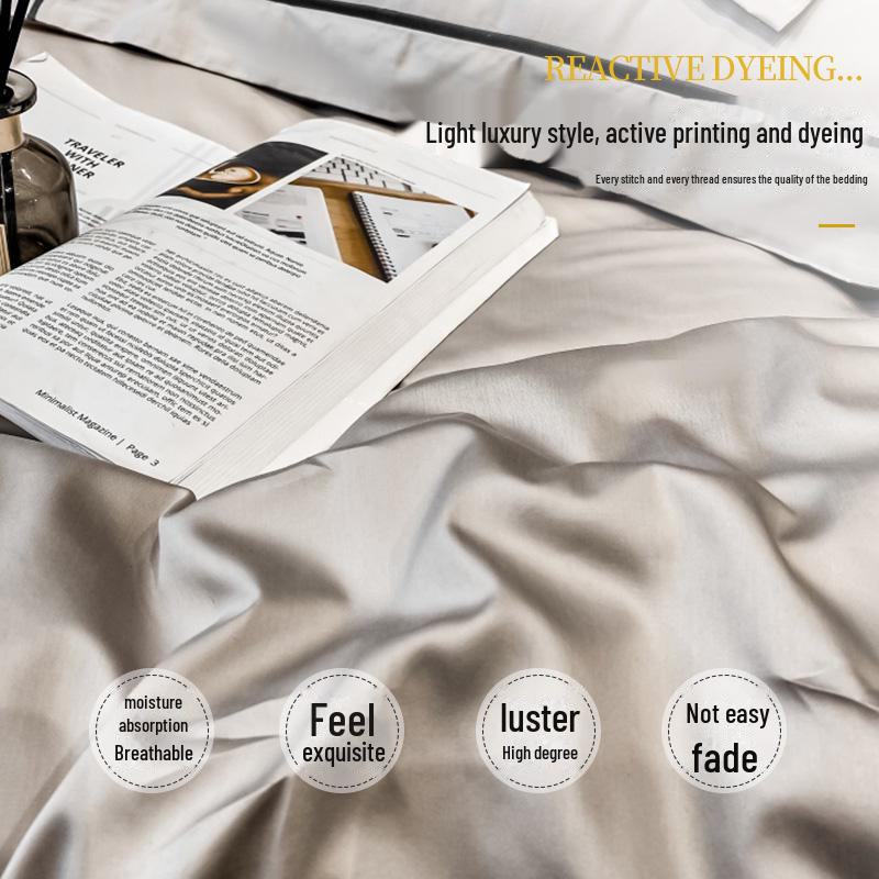 Роскошный комплект из 4 предметов из длинноволокнистого хлопка Синьцзяна: Осенне-зимние простыни, пододеяльники и постельные принадлежности