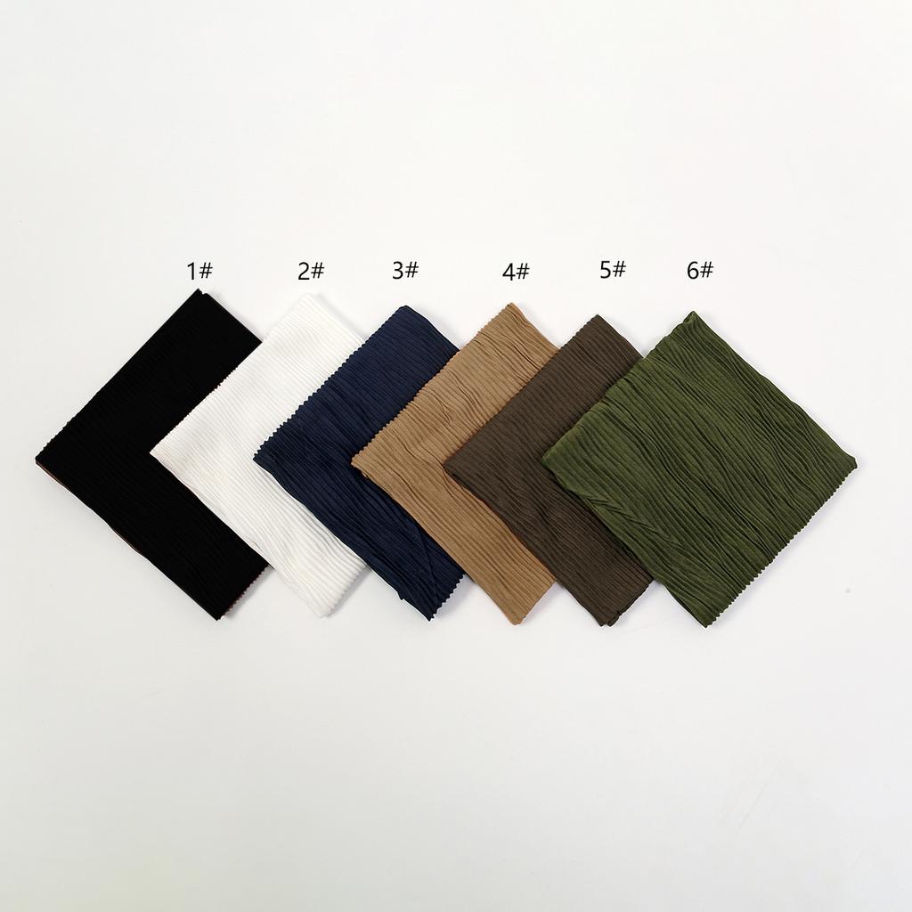 Fashion Pleated Square Scarf For Women Cotton Hijab Headscarf Islam Turbans For Women Hijab Femme Musulman Head Wraps