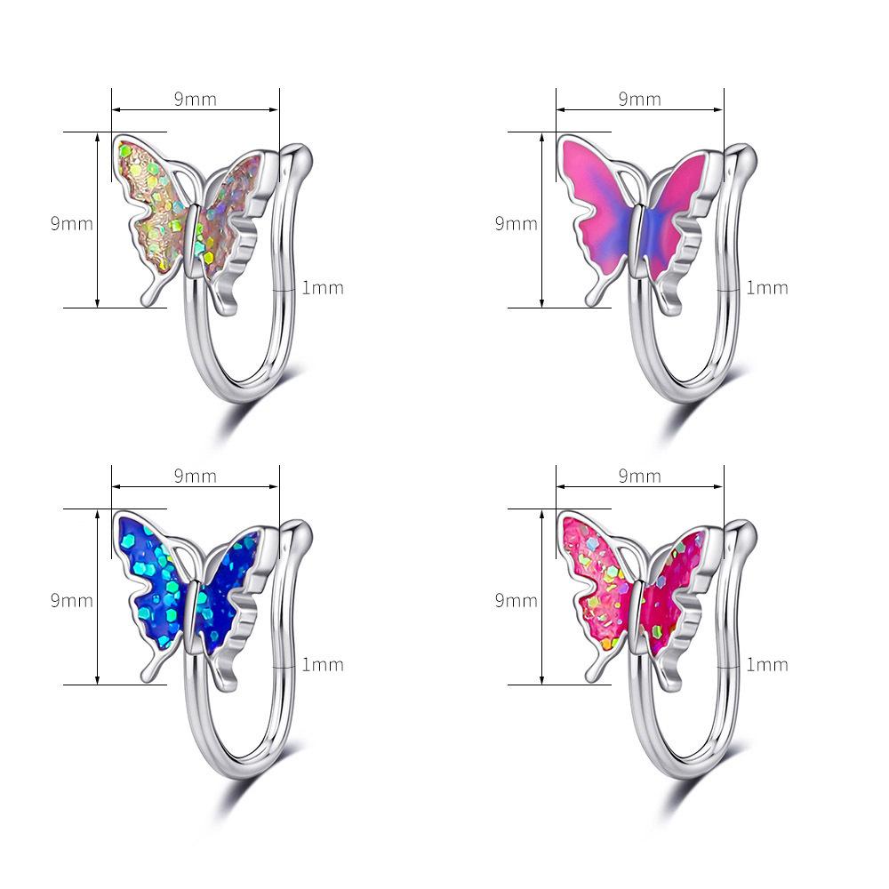 Зажим для носа-бабочки Поддельное кольцо в носу Ювелирные изделия для пирсинга Кольца в носу Поддельное кольцо в носу Поддельное кольцо в носу Обруч Поддельная перегородка Поддельное кольцо в носу Поддельные кольца в носу для женщин