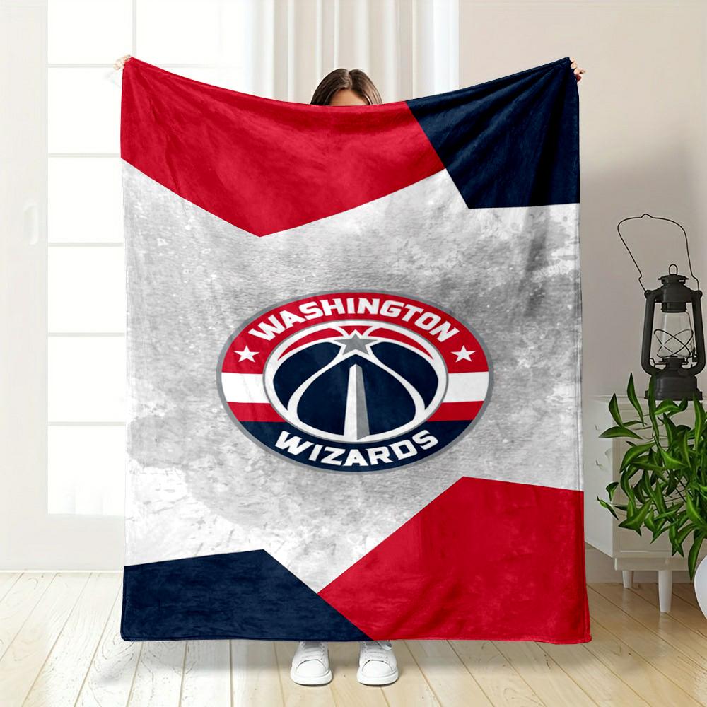 Washington Wizards Logo Design Flannel blanket for bedroom, living room, sofa, and nap