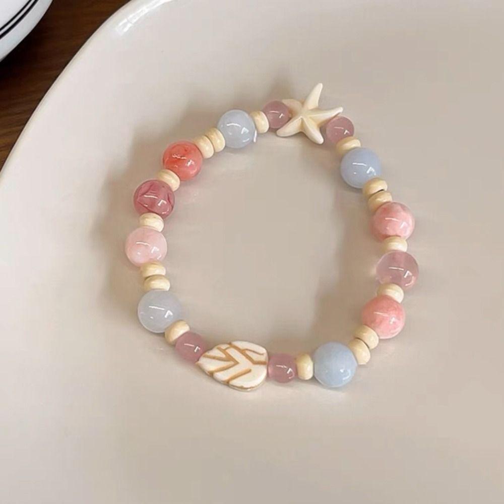 Браслет из смолы ручной работы с лягушкой, в корейском стиле, милый браслет из бусин, керамический браслет с рыбкой, украшение