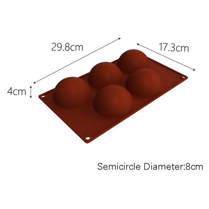 3D Половина 561524 отверстия Шар Полукруглый Силиконовая форма для шоколада Форма для выпечки торта