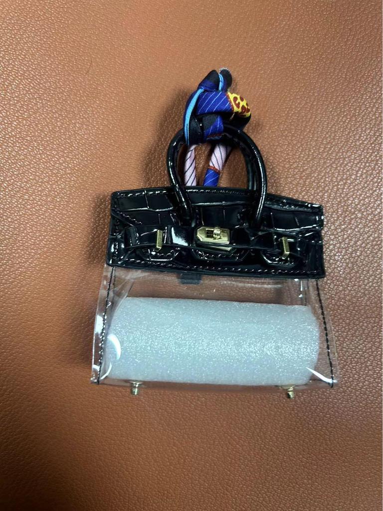 Exquisite Mini Platinum Bag Pendant for Car Keys & Earphones - Perfect for Internet Celebrity Style