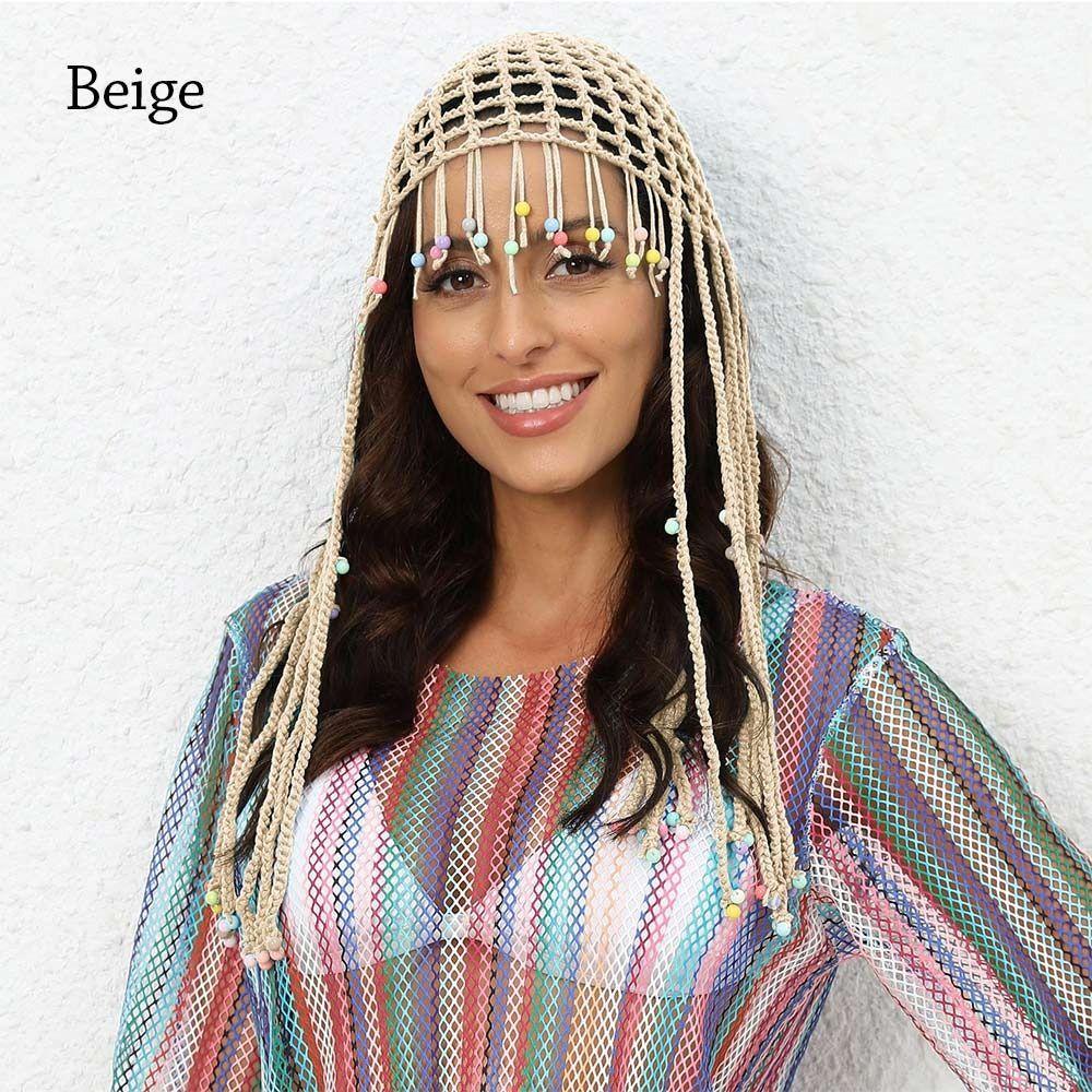 Вязаная шапка Y2k ручной работы, шапка-бини, дышащая шапка-берет для женщин