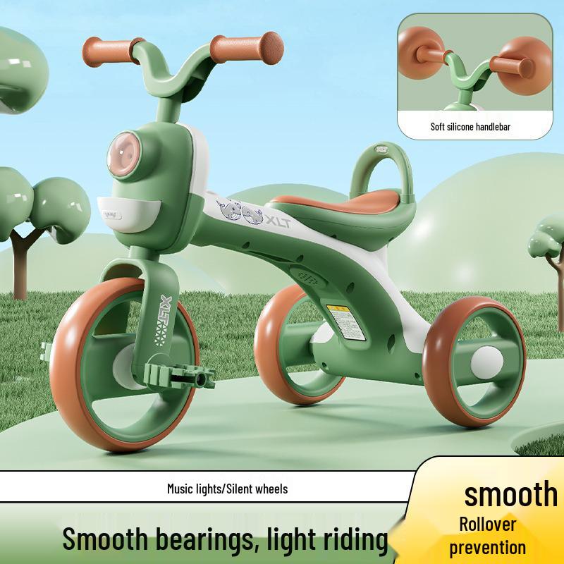 Children's Music Tricycle Stroller Pedal Bike for Toddlers with Glider Function