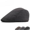 Осенняя британская повседневная клетчатая запечатанная мужская и женская шляпа-берет с козырьком вперед из чистого хлопка, фирменная шляпа