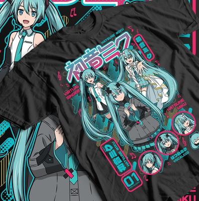 Унисекс Все размеры Футболка Hatsune Miku Аниме Девушка Каваи Проект Дива Вокалоид