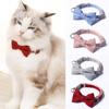 Pet CollarBow Plaid Collar Pet Puppy Cat Dog Adjustable Neck Collar For Small Dogs Necktie Grooming Bow Tie Sweet Pet Accessory