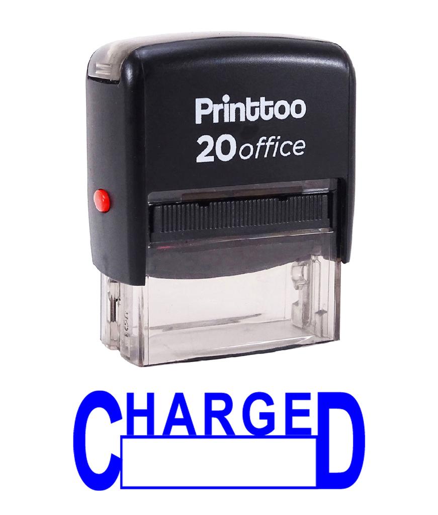 Printtoo Rubber Stamp Office Stationary CHARGED Self Inking Custom