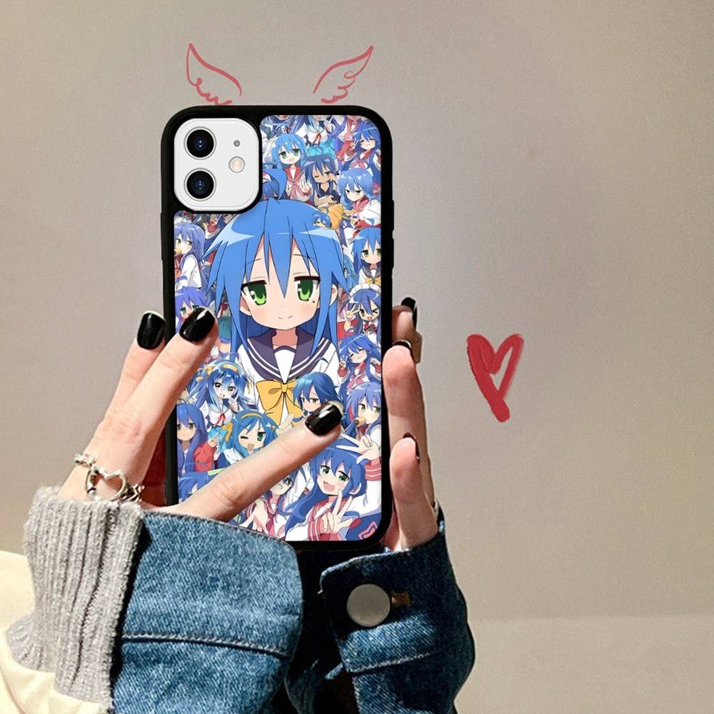 Чехол для телефона с изображением аниме-девушки Lucky Star для IPhone 17 16 15 14 13 Plus 12 11 Pro Max, чехлы из ПК+ТПУ, задняя крышка