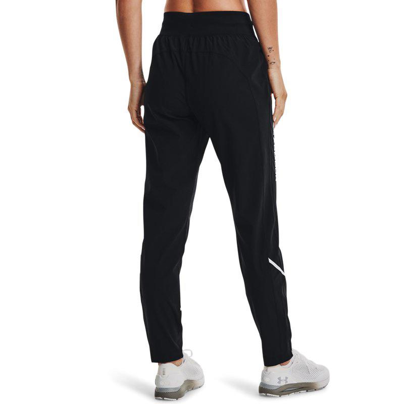 Under Armour Letter Stripe Training Woven Pants Women Bottoms Black 1365659-001