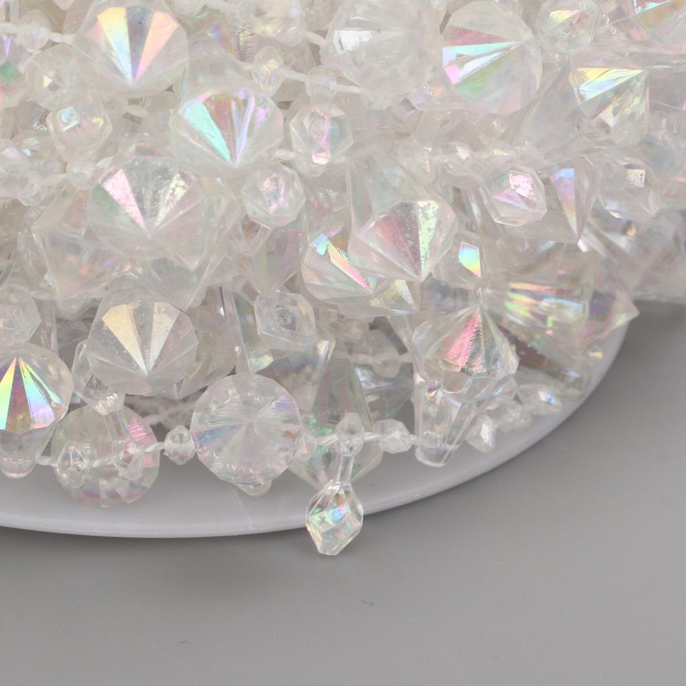 1pcs Clear Crystal Crystal Beads Chain Adjustable Length Acrylic Beads Chain Sewing Craft