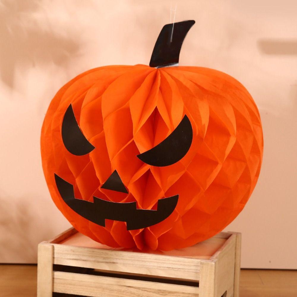 Bat Halloween Party Prop Spider Pumpkin Lantern Festive Halloween Paper Pendant  Kids Gift