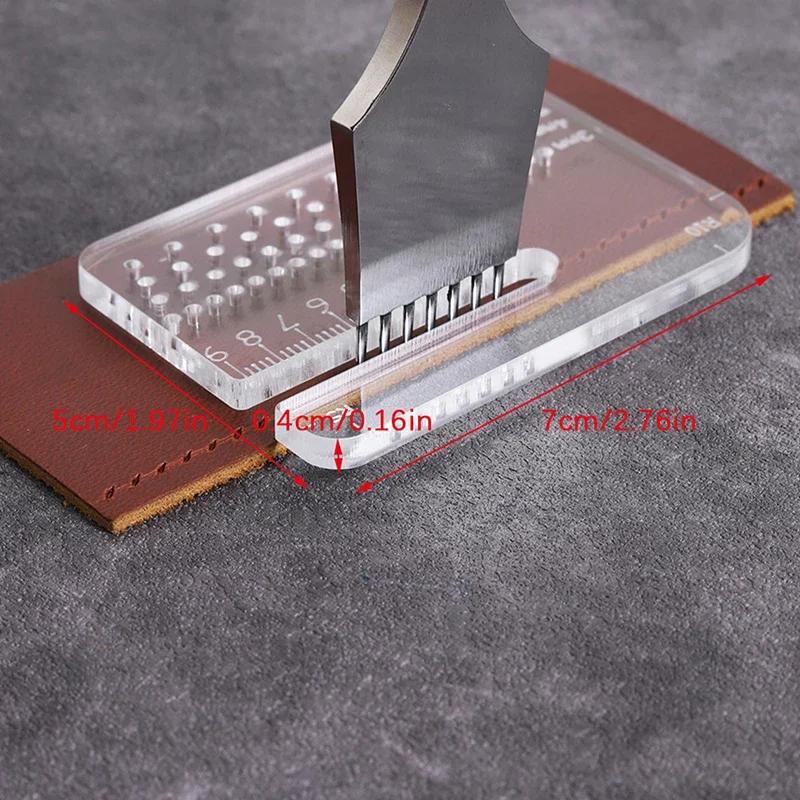 Leather Tool 4mm Thickened Puller Acrylic Rounded Cutting Distance Ruler Transparent Hitting Auxiliary Manual Multi-functional