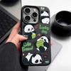 Чехол для телефона с матовой кожей и рисунком панд для iPhone 16 Pro Max 15 Pro 14 13 12 11, тонкий, ударопрочный, мягкий чехол-бампер из ТПУ