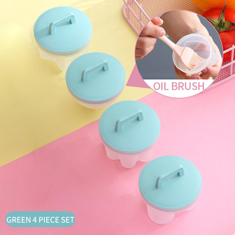 4 шт. / Компл. Микроволновая печь два яйца браконьер сэндвич завтрак плита быстрого приготовления кухонный инструмент с щеткой