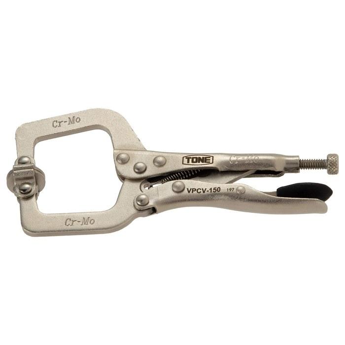 [Tone] Grip Pliers (C-Type Swivel) VPCV-150, 180mm, Silver