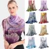 Women New Scarf Flower Pattern Scarf Square Scarf Long And Light Silky Scarf
