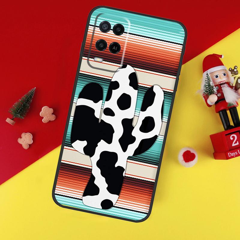 Boho Botanical Leaf Cow Cactus For OPPO A96 A76 A16 A52 A72 A92 A98 A78 A58 A5 A9 A15 A17 A77 A53S A57S A94 A74 A54 Case