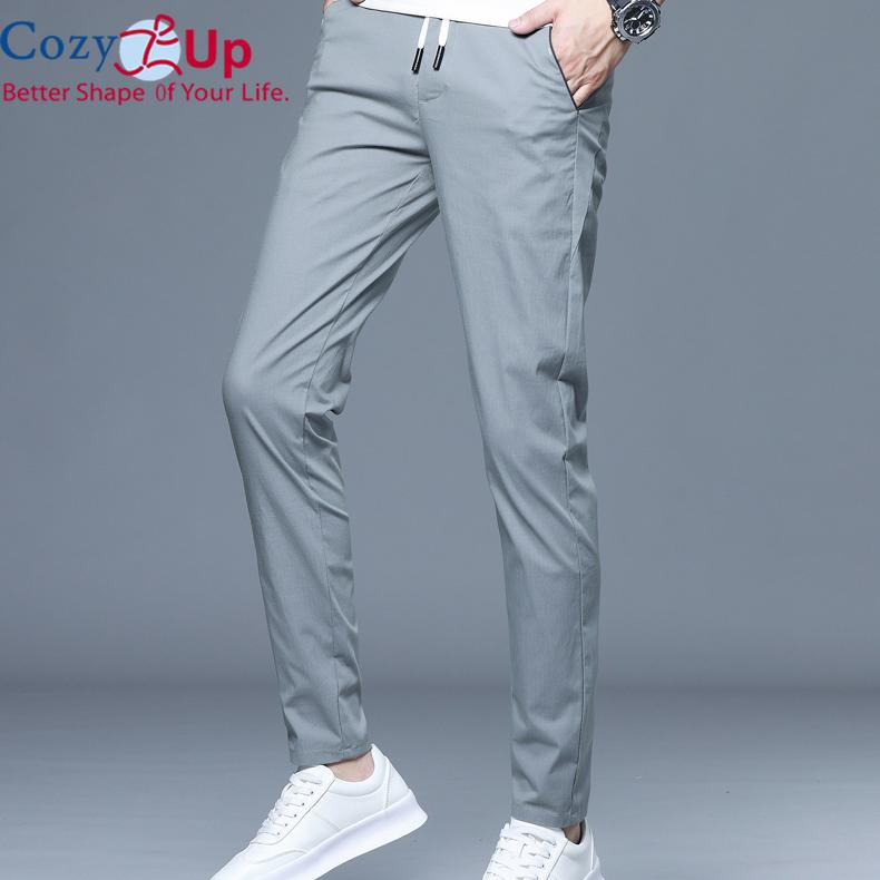 Cozy Up Новые мужские брюки с отделкой, повседневные брюки для мужчин, тонкие спортивные штаны из ледяного шелка, свободные брюки