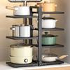 Multi-Layer Adjustable Pot Rack for Sink, Cabinet, and Countertop Storage