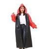 Raincoat Splicing Pattern Hooded Adult Rope Design Fashion Long Cap Raincoat for Unisex