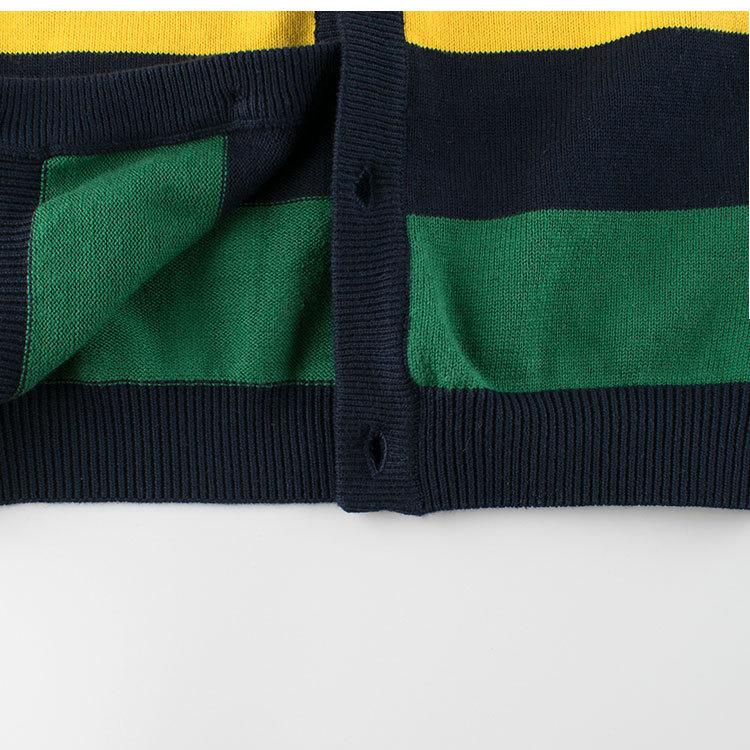 Полосатый кардиган для мальчиков, детское пальто-свитер соответствующего цвета