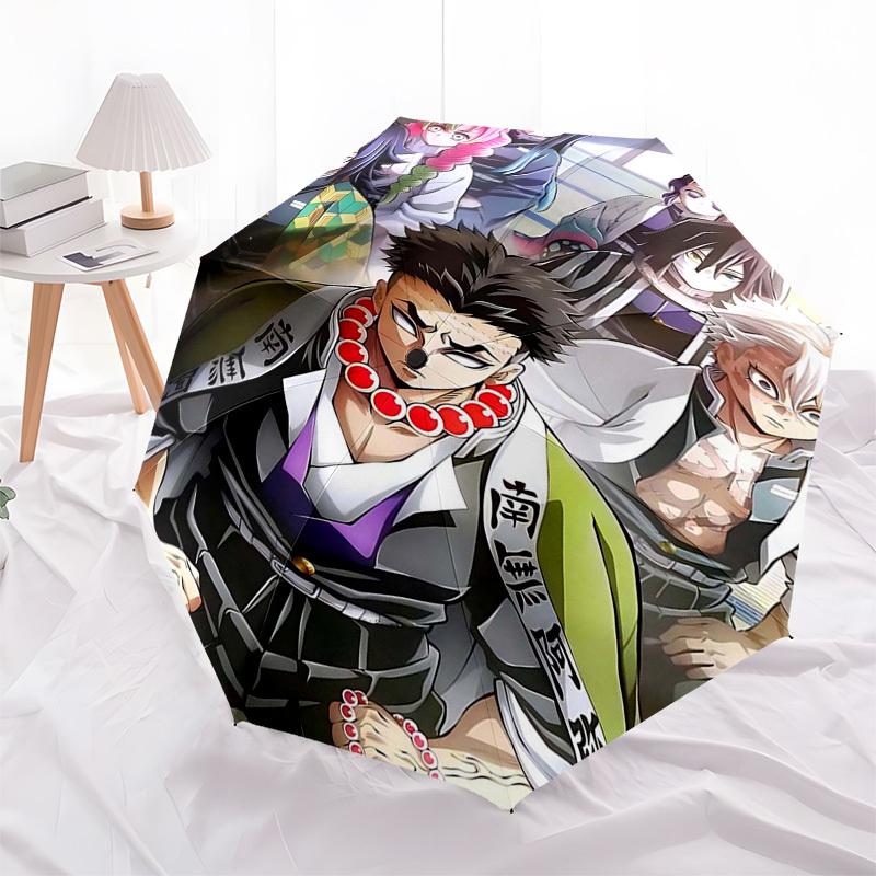 1pc Jujutsu Kaisen Characters Automatic Opening Umbrella - Portable 3-Fold Design with 8-Bone Iron Frame - Outdoor for Fans, Travelers, Daily Use - Pe
