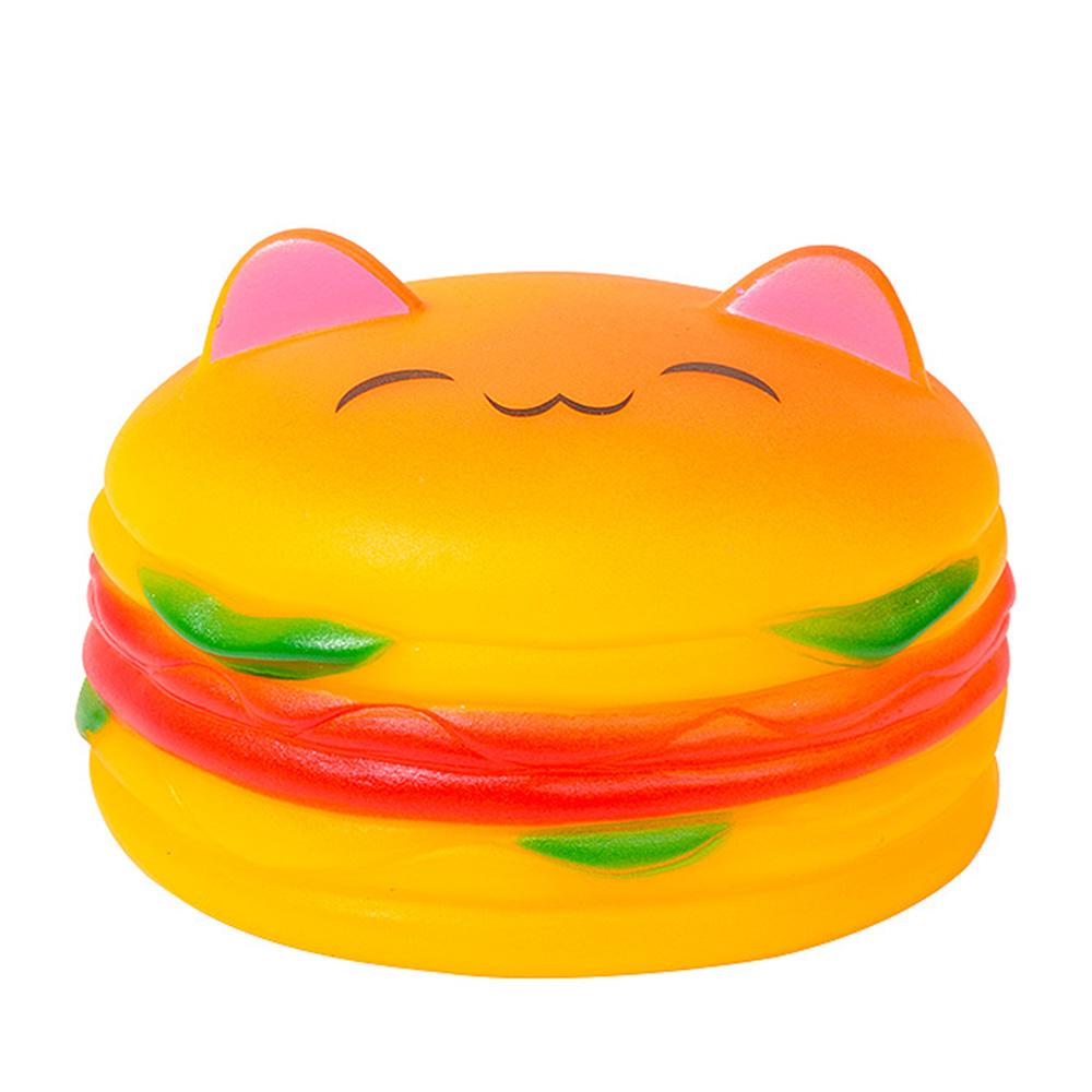 Squeaky Hamburger Dog Toy - Chew Toy for Teeth Cleaning & Molar Care, Interactive Squeaking Pet Toy,