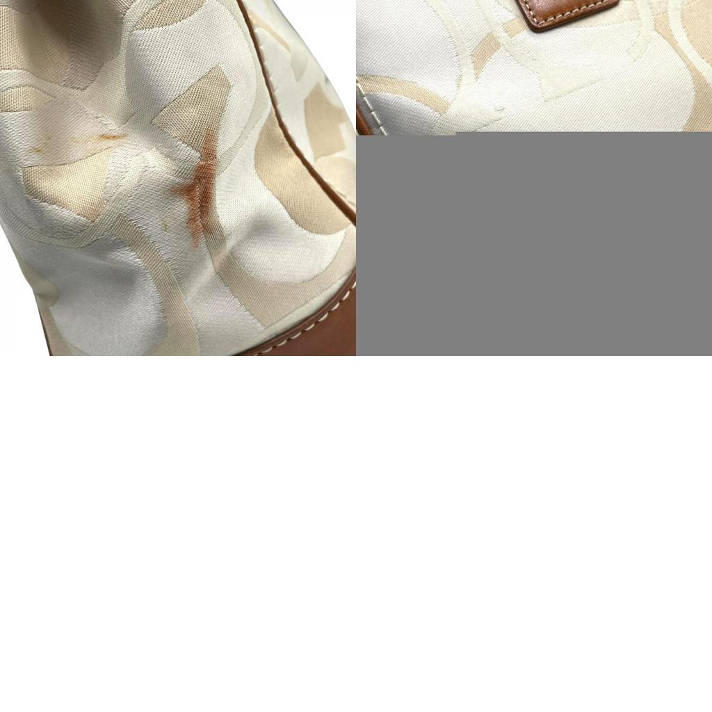 Used COACHHandbag white/Brown Canvas/leather Women
