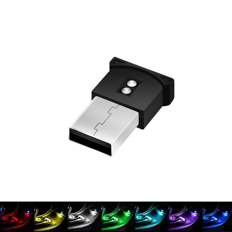 Мини USB Атмосферные огни Светодиодные RGB Автомобильный окружающий свет Освещение Ночники Портативный Цветной Авто Интерьер Неоновая Декоративная Лампа