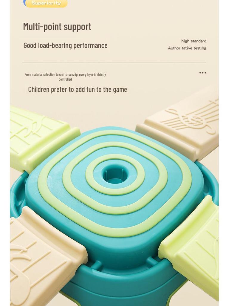 Нескользящий край Детское квадратное балансировочное бревно для помещений - Сенсорная тренировка и игрушка для раннего развития