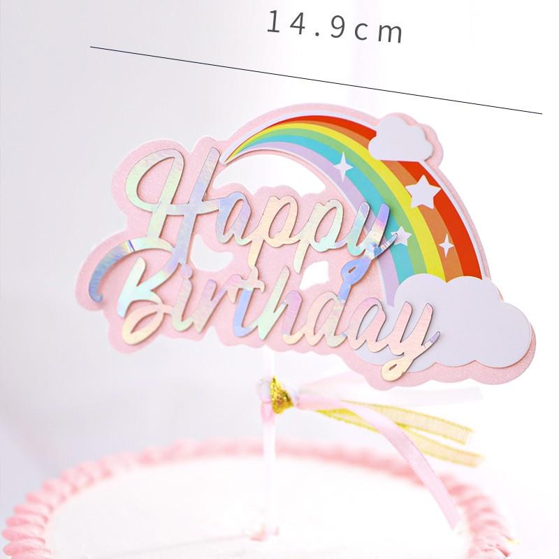 Pink Themed Cake Decor: Heart & Cloud Balloons with Insert Cards for Birthday Parties