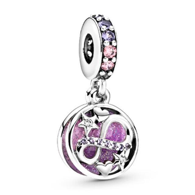 925 Серебряный Фламинго Павлин Сова Пингвин Птицы Мультфильм Мода Шарик Подходит Подвески Браслет Женщины DIY Ювелирные Изделия