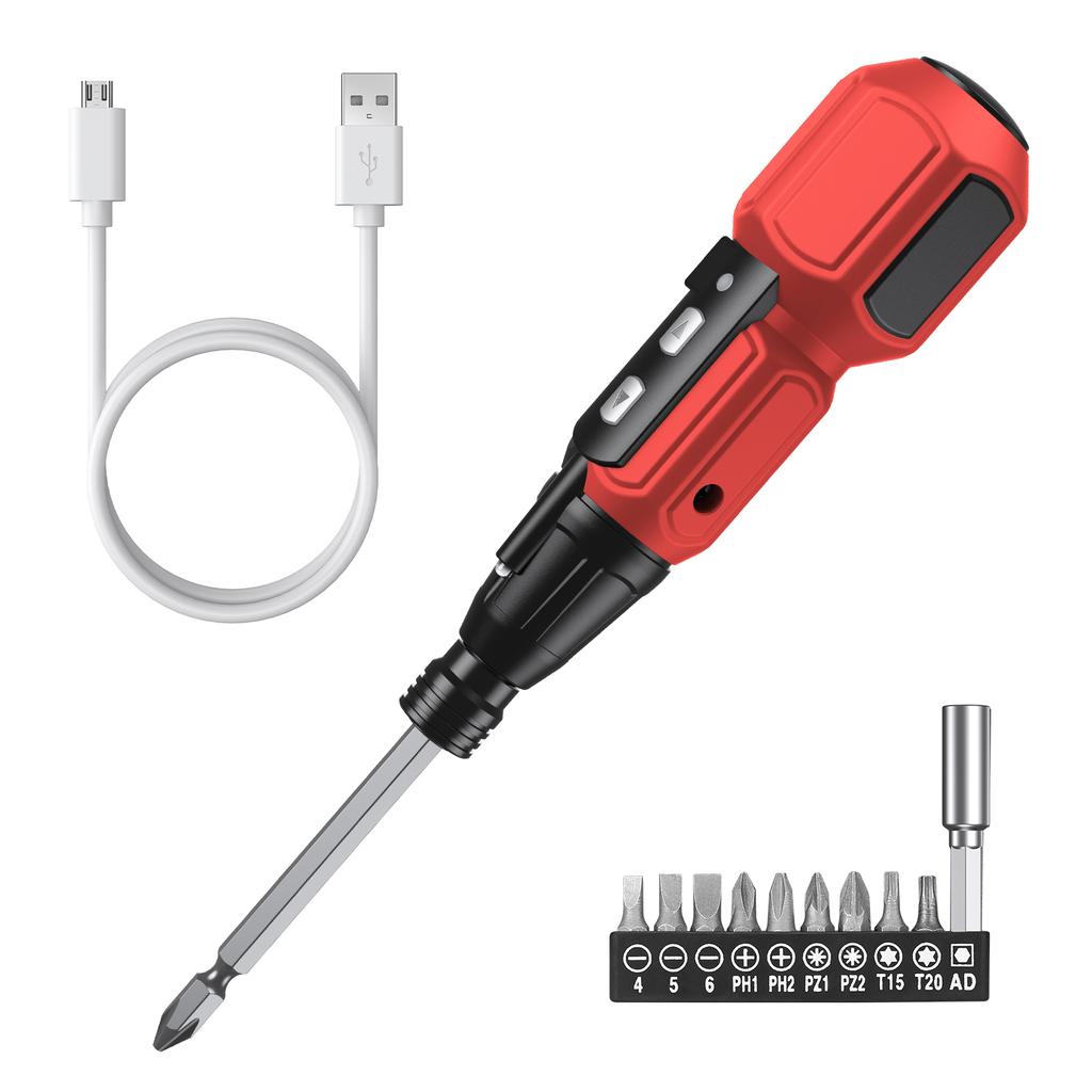 Cordless Electric Screwdriver 9 In 1 Rechargeable Screwdriver Set Portable Automatic Home Repair Tool Kit with LED Lights