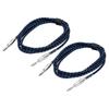 Uxcell 2-Piece Guitar Instrument Cable, 10 Feet 14" To 14" Straight Electric Guitar Jack Cable Wire for Guitar and Bass, Black and Blue