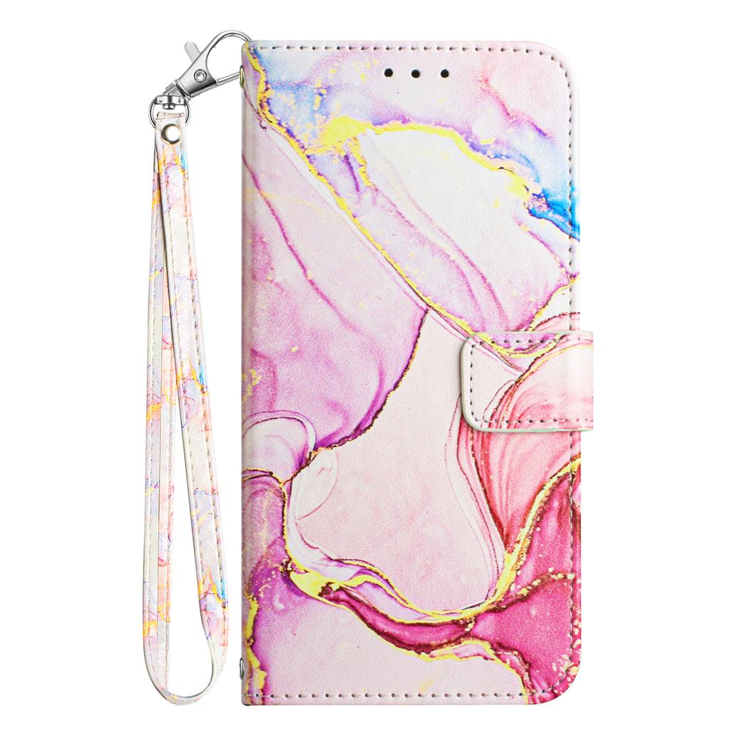 For Google Pixel 9/Pixel 9 Pro Case with Strap Marble Pattern Leather Phone Cover Card Holder