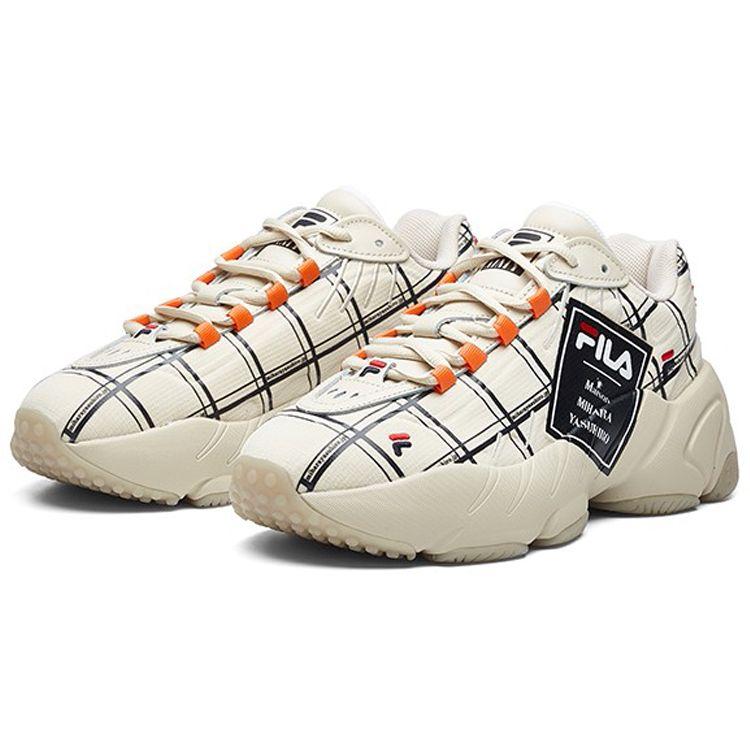 Mihara Yasuhiro X Fila Ade Ретро Ткань Синтетическая Кожа Дышащие Низкие Беговые Кроссовки Женские Кроссовки Молочно-Белый F12W031118FWG