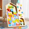 Children'S Early Education Wooden Multi-Functional Tetris Puzzle Three-Dimensional Building Block Game Hands-On Brain Educational Toys